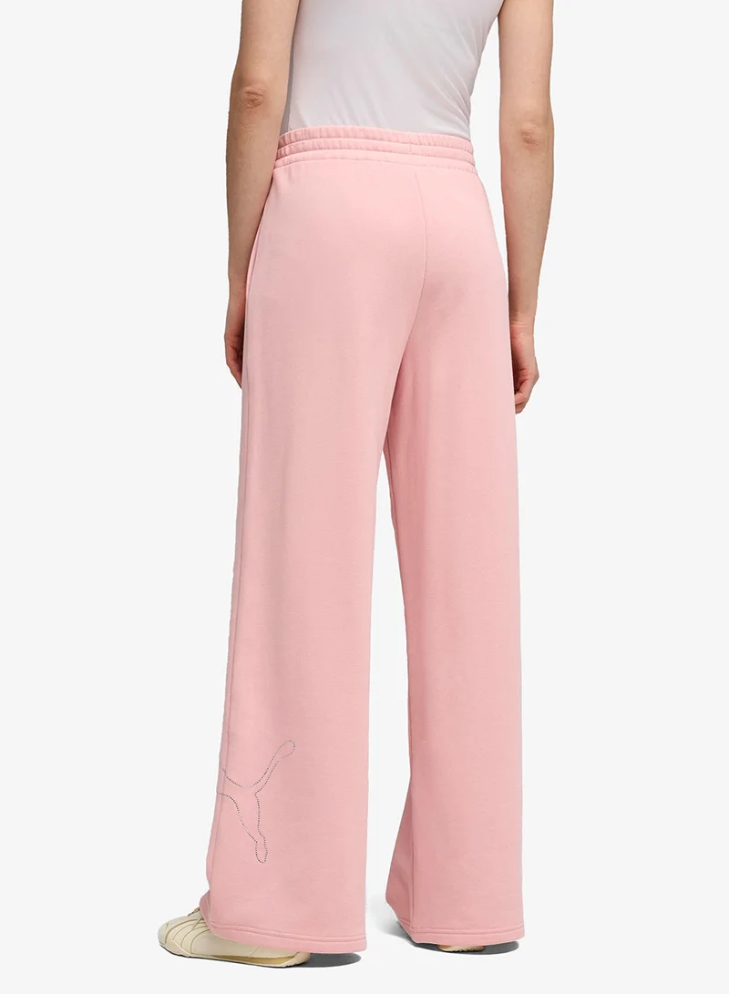 بوما Bedazzled Comfort High-Waist Wide Leg Pants